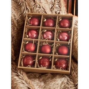 Pottery Barn Mixed Ornaments - Set of 12 Red